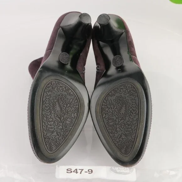 Sofft Womens Gala Boot Size 9.5 M Plum Purple Suede Kitten Heel Elegant Bootie - Picture 8 of 12